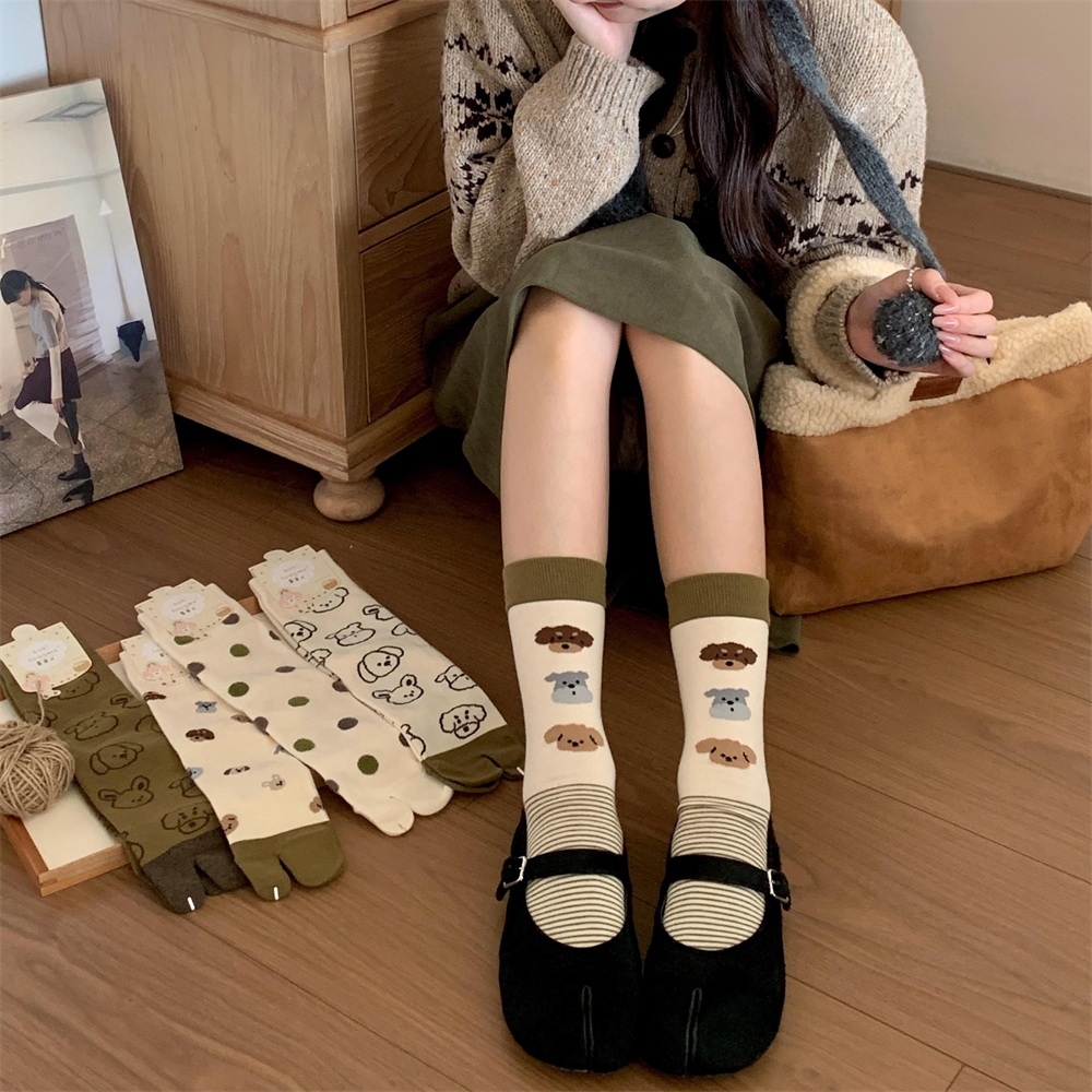 Dog Illustration Tabi Split‑To - đánh giá và giá Toe Sock Split