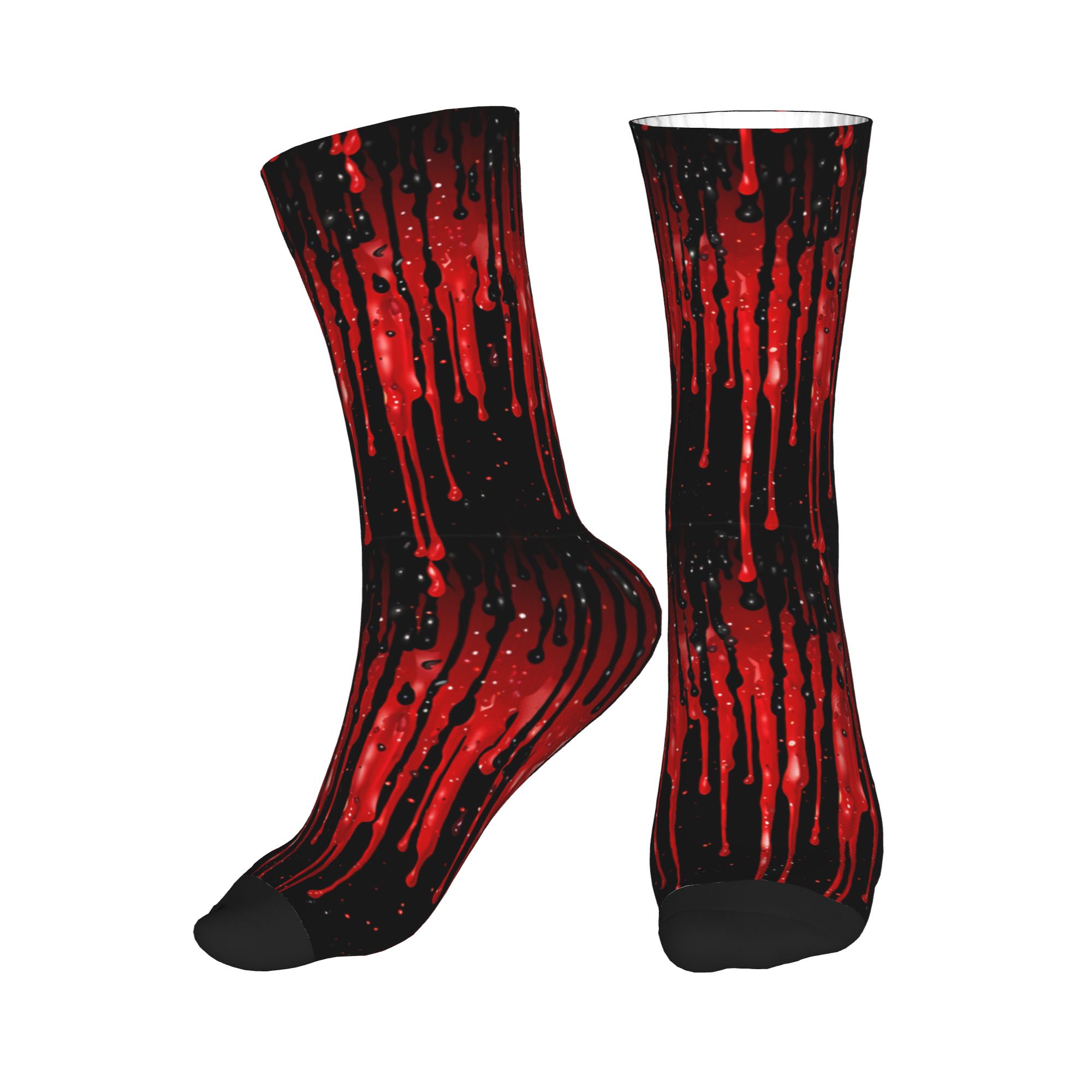 Dripping Red Liquid Pattern  M - đánh giá và giá Dress Sock Men